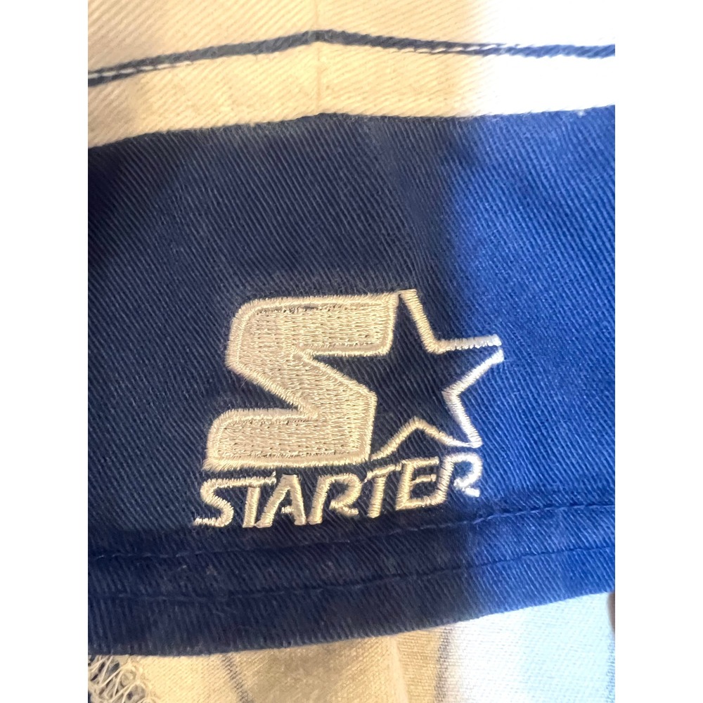 90s Starter Los Angeles Dodgers Baseball Jersey Men's 2XL Pinstripe Blue White - Picture 7 of 13